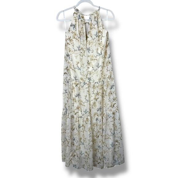 NEW Drew Anthropologie Naomi Cottage Cream Vintage Floral Halter Maxi Dress XS - Picture 5 of 8